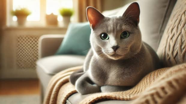 ロシアンブルー 静かで賢い猫