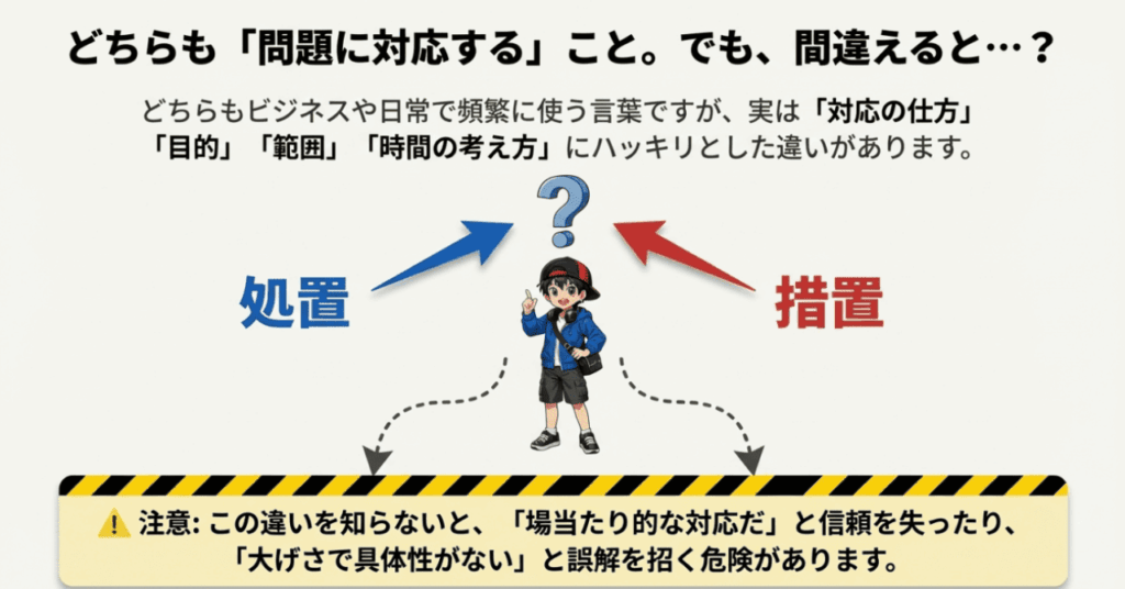 「処置（しょち）」と「措置（そち）」