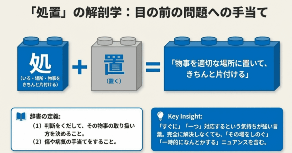 「処置」の語源と辞書的な意味
