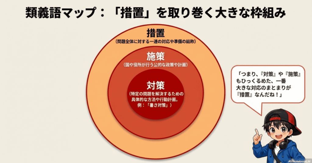 「措置」が使われる主なシーンと具体的な例文