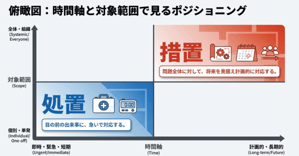 「処置」と「措置」の明確な違いと使い分け