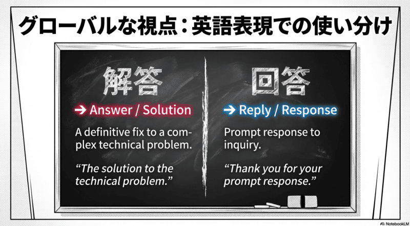 「解凍」と「回答」の英語表現をイメージした画像