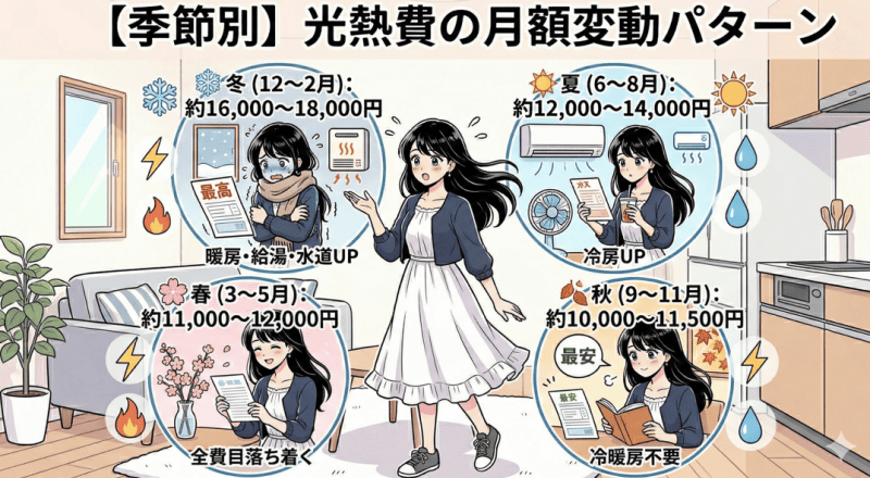 【季節別】光熱費の月額変動パターン