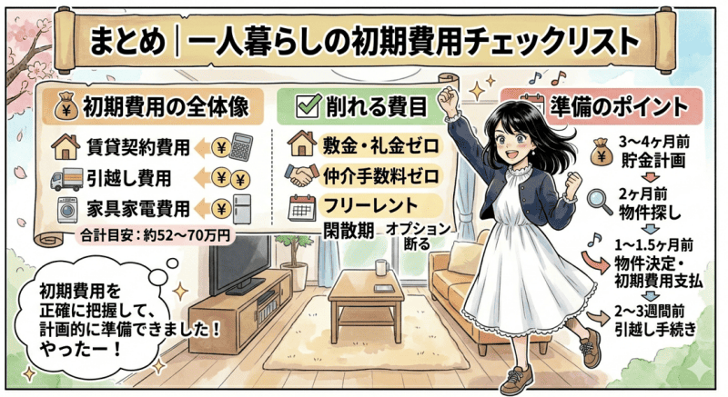 一人暮らしの初期費用チェックリスト