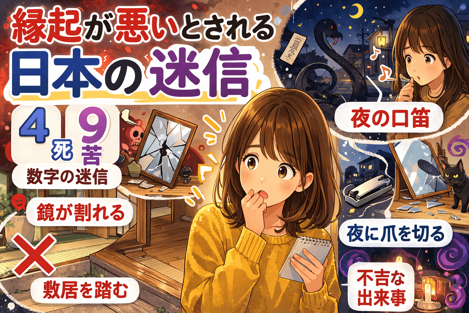 縁起が悪いとされる日本の迷信